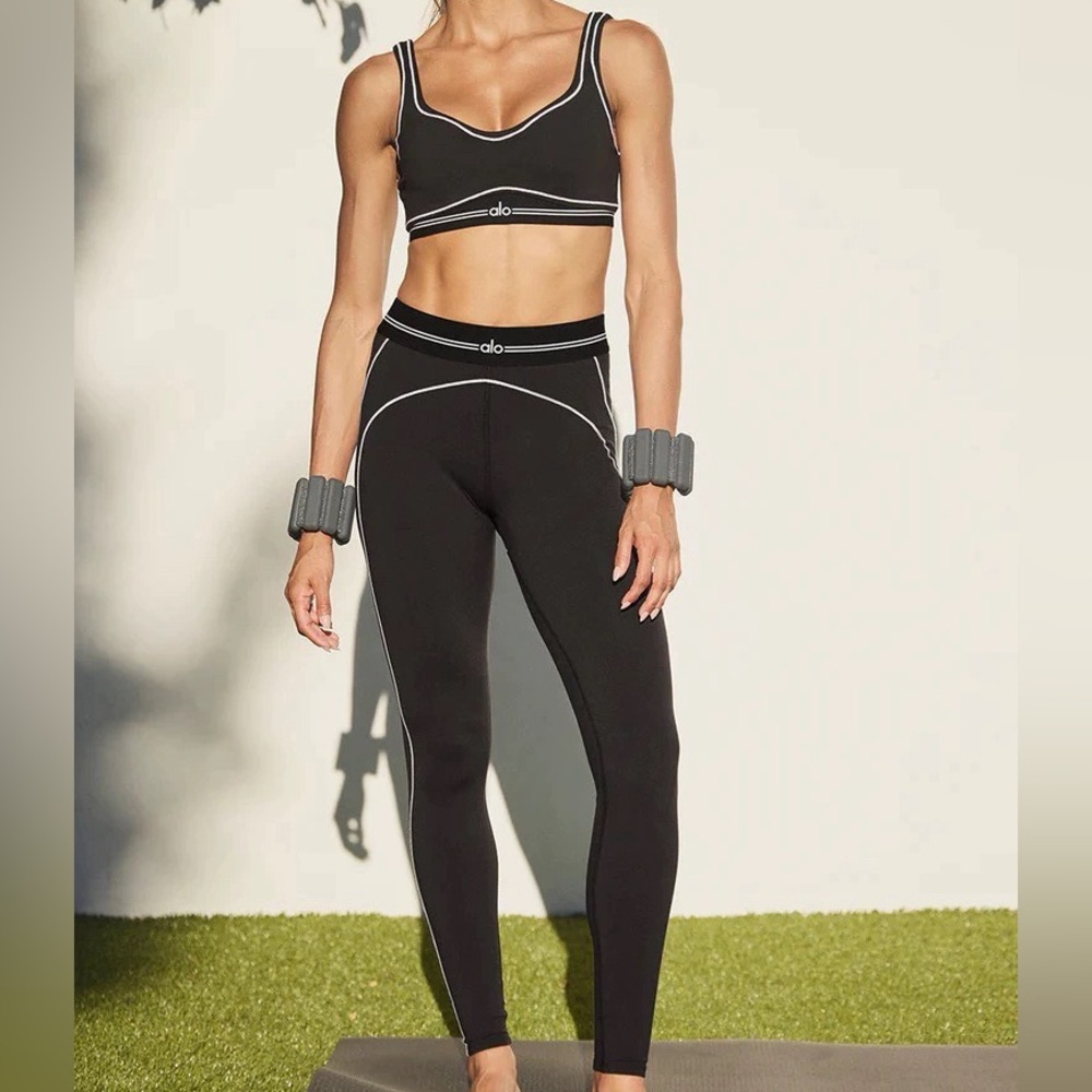 ALO Yoga Women's Sports Bra & Pants Set in Black